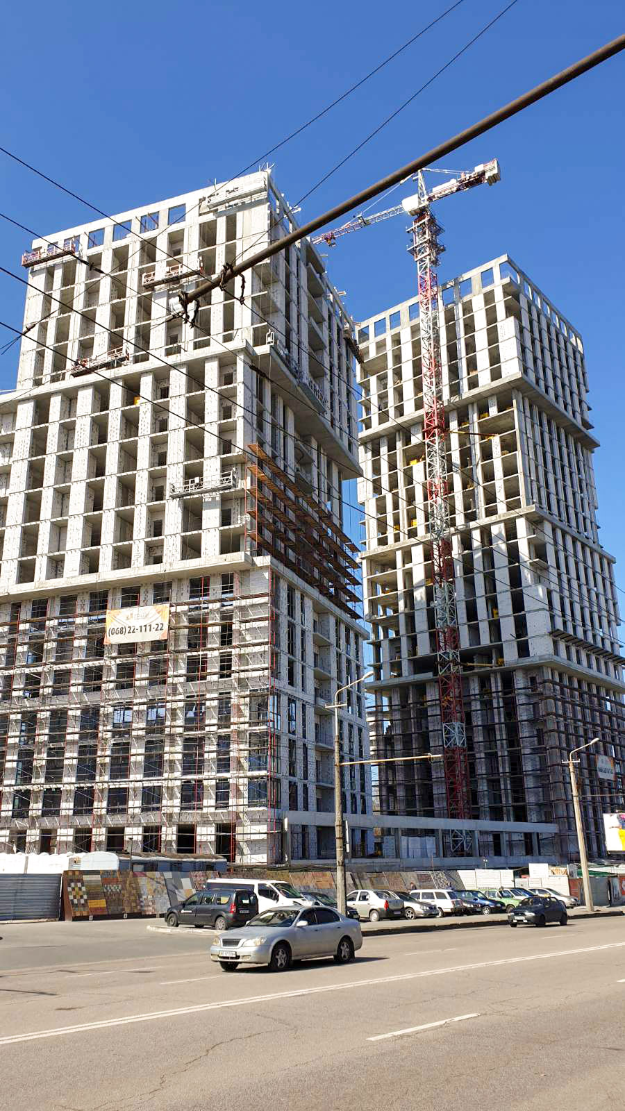 Photos from the construction of the residential complex «Grani»
